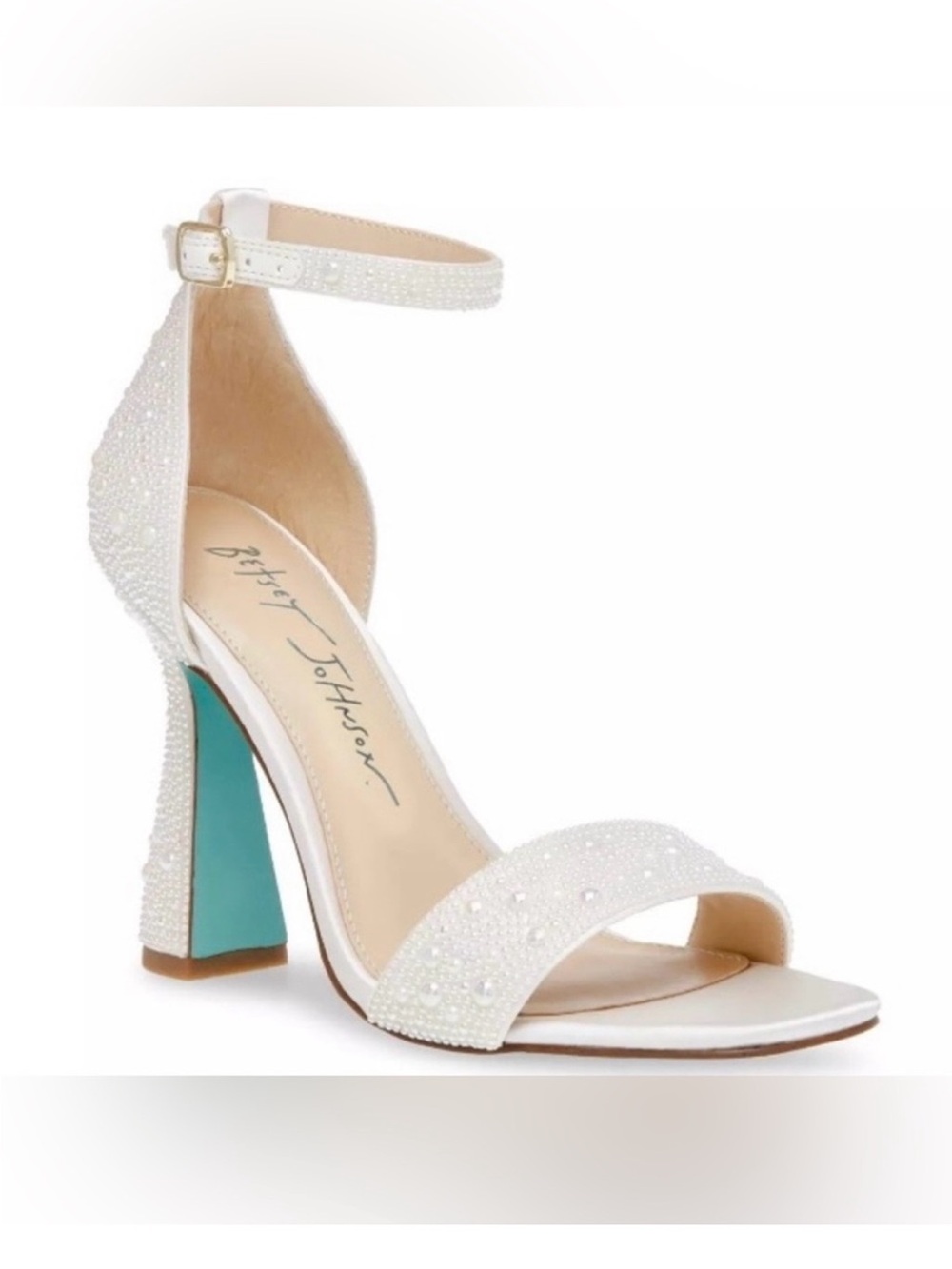 Betsey Johnson Dani White Pearl Embellished Heels